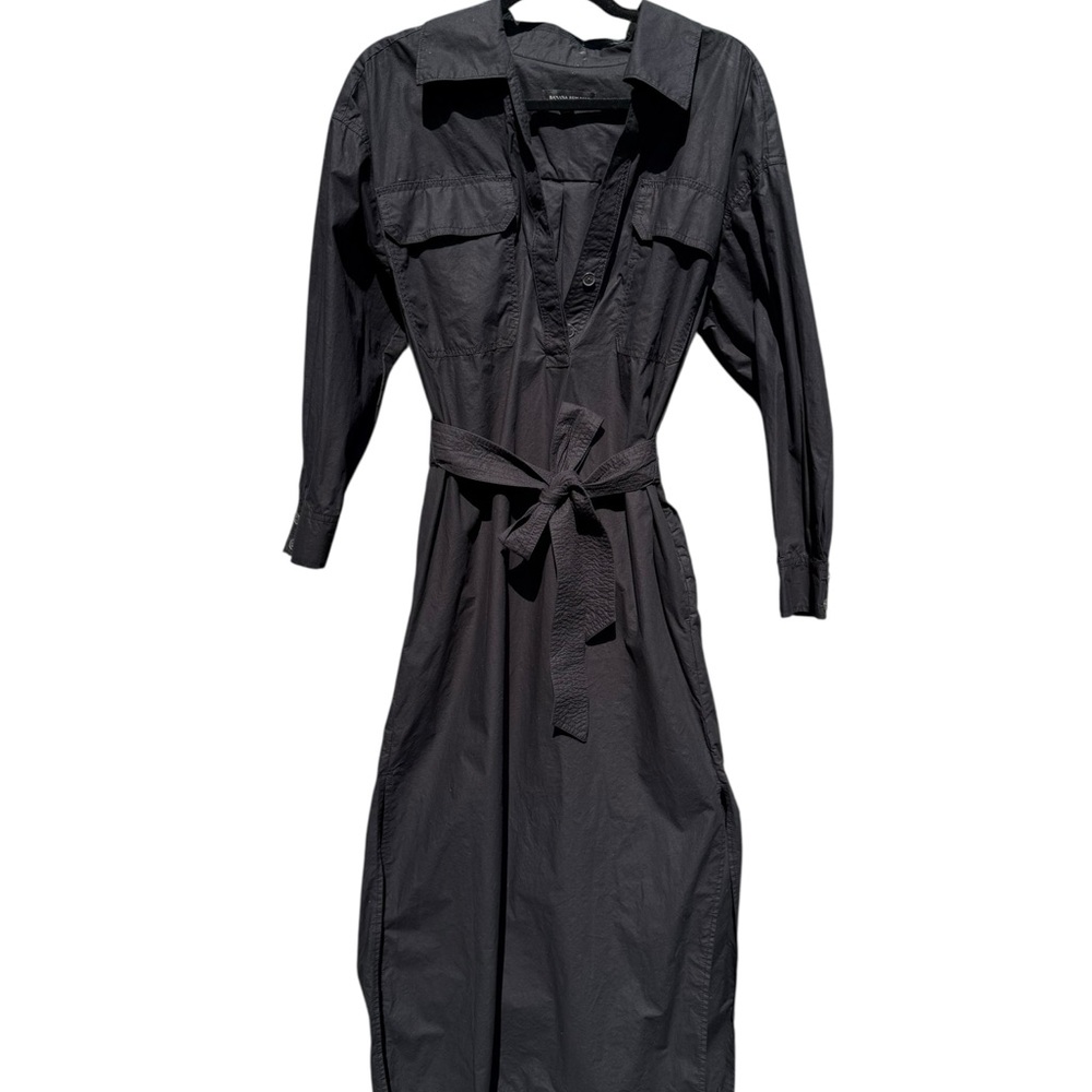 Banana Republic Poplin Shirt Dress 100% cotton, Black size Small - Picture 2 of 6